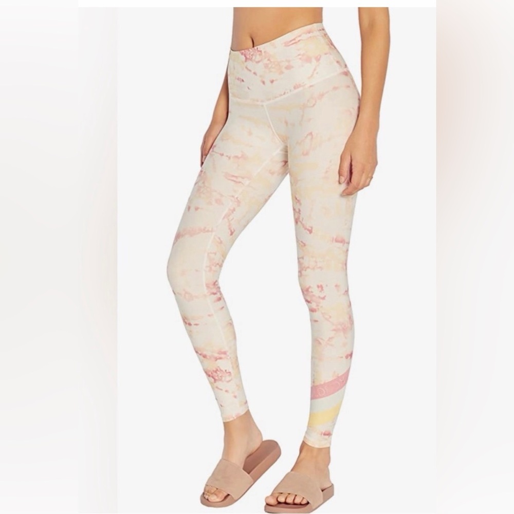 Wildfox Cream 7/8 ultra high rise and Pink tie dye Leggings